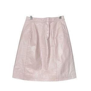 Vintage Bermans Pale Pink Leather Pencil Skirt Size 4